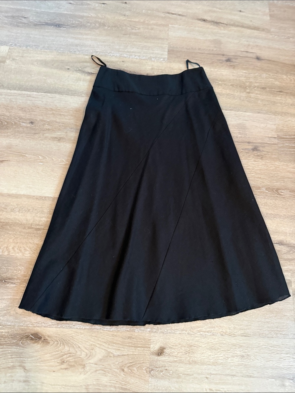 Willi Smith Black A-Line Skirt with Diagonal Paneling